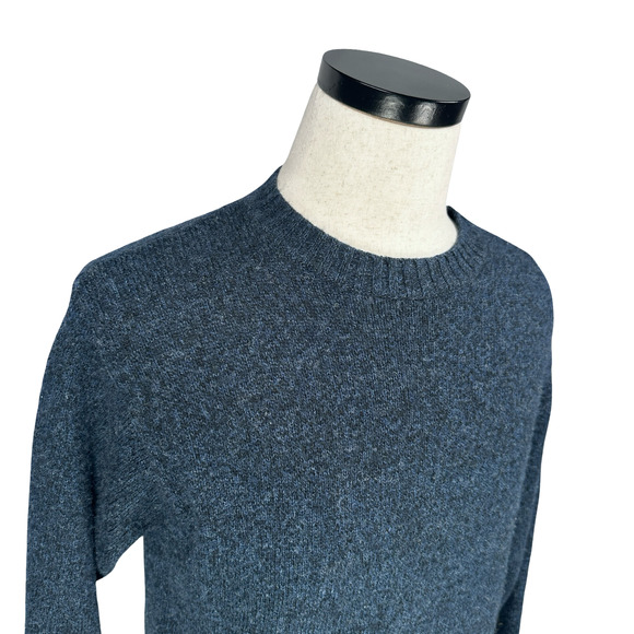 Pendleton Sweater Men's Medium Blue Indigo Heather Washable Wool Knit Pullover - Picture 2 of 9